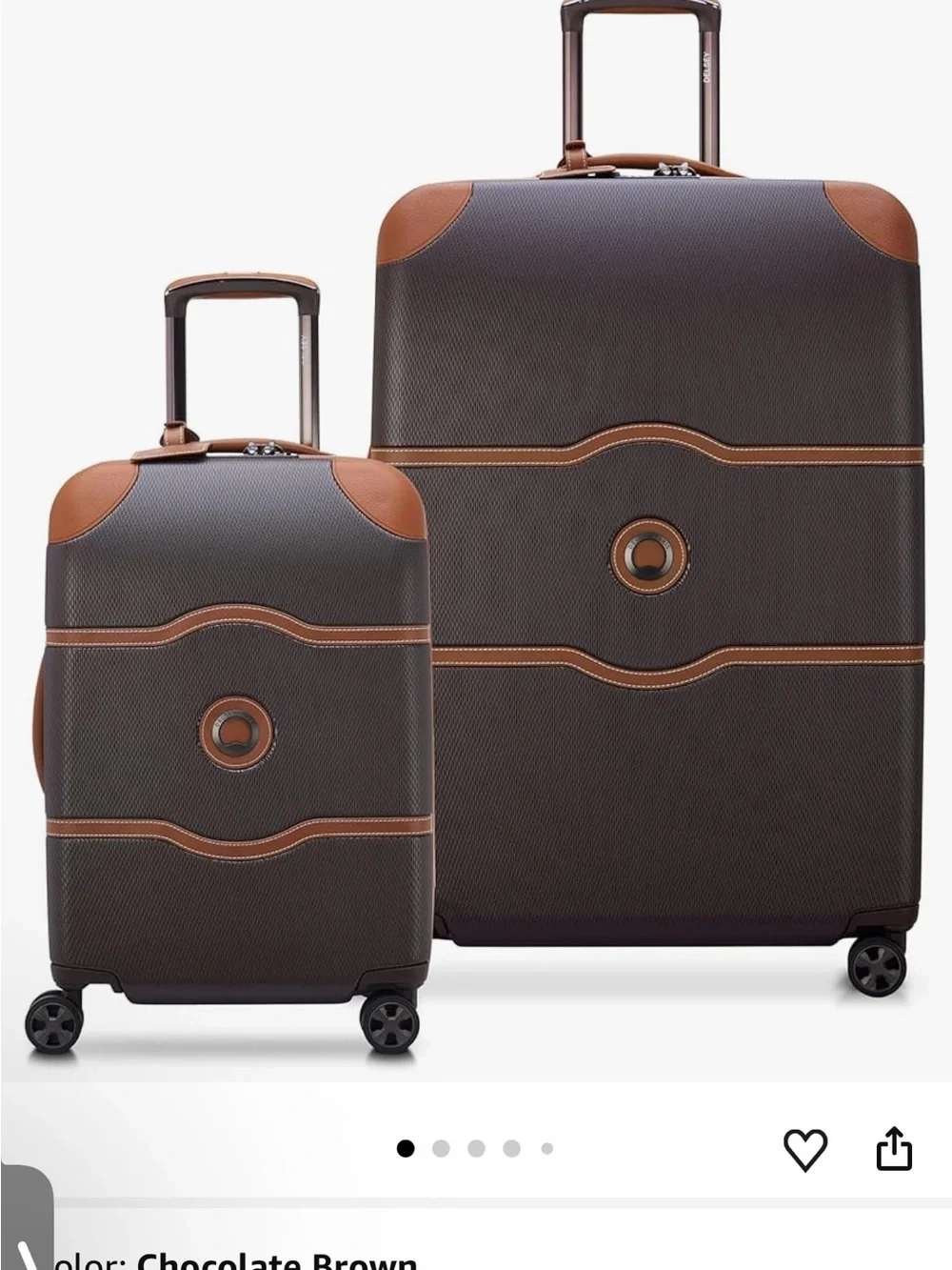 New DELSEY PARIS 2 Piece Set (20”Carry On + 28” Check Luggage)